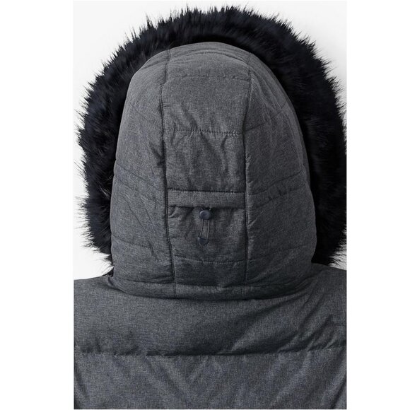 Land's End Women's 600 Down Winter Coat in Grey Heather w/ Hood 3X PETITE Plus - Picture 4 of 11